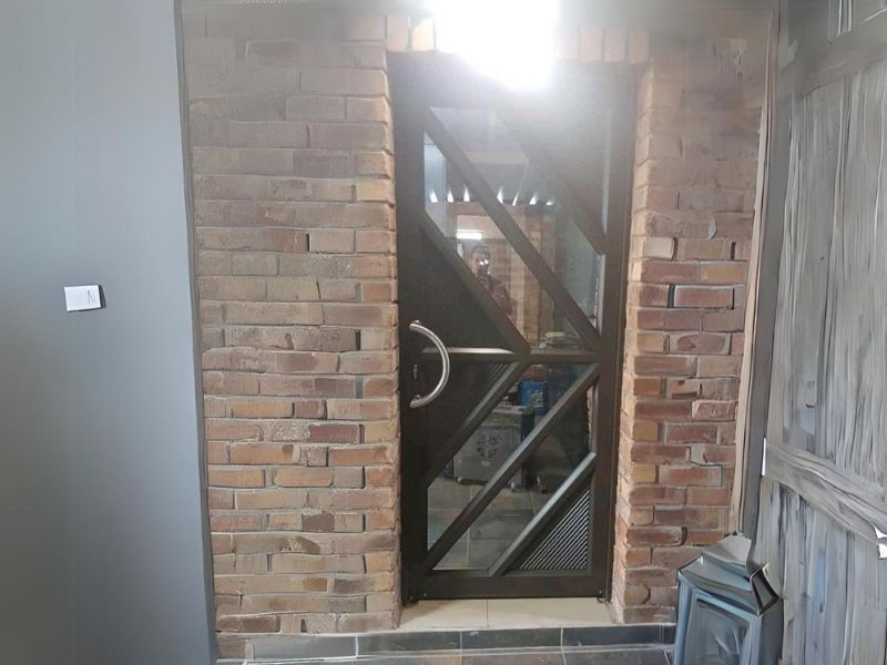 Installation of aluminium doors; Installation of aluminium doors